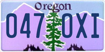 OR license plate 047OXI