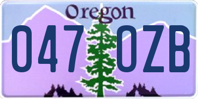 OR license plate 047OZB