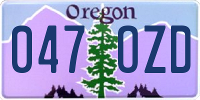 OR license plate 047OZD