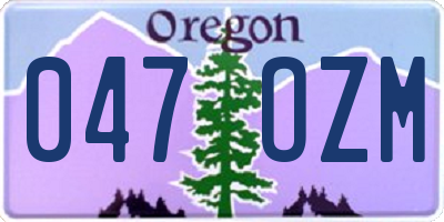 OR license plate 047OZM