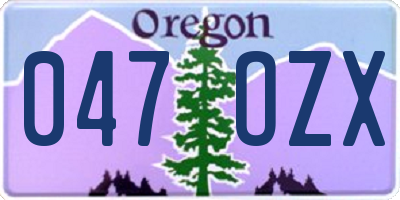 OR license plate 047OZX