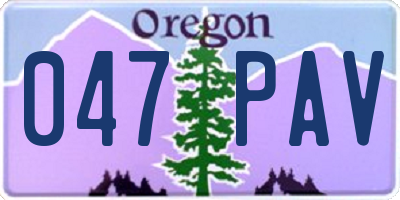 OR license plate 047PAV