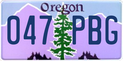 OR license plate 047PBG
