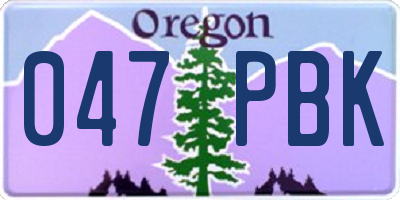 OR license plate 047PBK