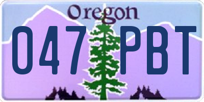 OR license plate 047PBT