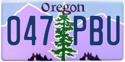 OR license plate 047PBU