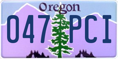 OR license plate 047PCI
