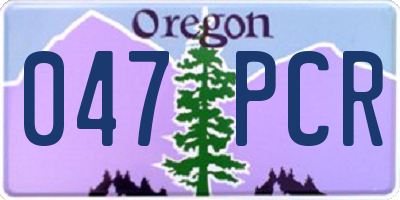 OR license plate 047PCR