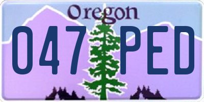 OR license plate 047PED