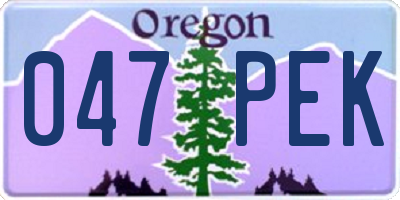 OR license plate 047PEK