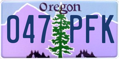 OR license plate 047PFK