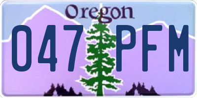 OR license plate 047PFM
