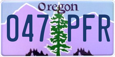 OR license plate 047PFR