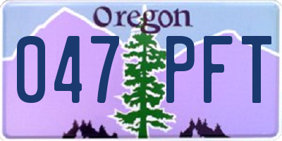 OR license plate 047PFT