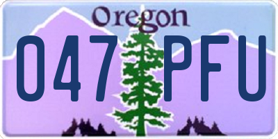 OR license plate 047PFU