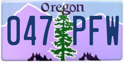OR license plate 047PFW