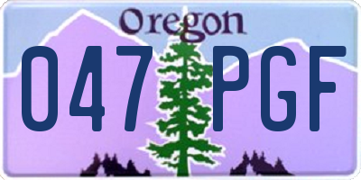 OR license plate 047PGF