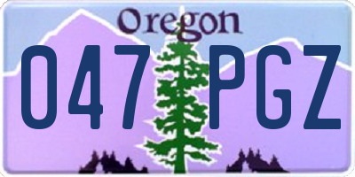 OR license plate 047PGZ
