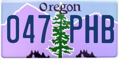 OR license plate 047PHB
