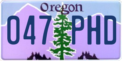 OR license plate 047PHD