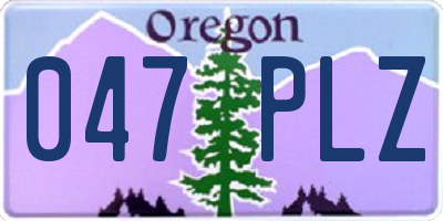 OR license plate 047PLZ