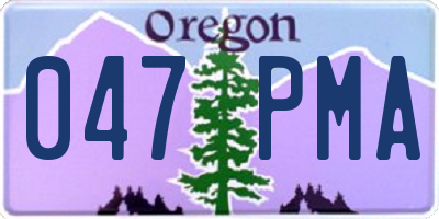 OR license plate 047PMA