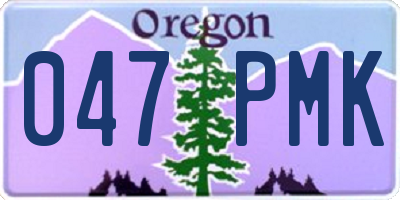OR license plate 047PMK