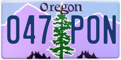 OR license plate 047PON
