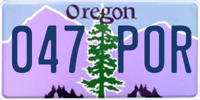 OR license plate 047POR