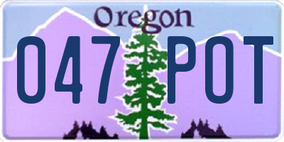 OR license plate 047POT