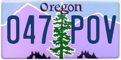 OR license plate 047POV