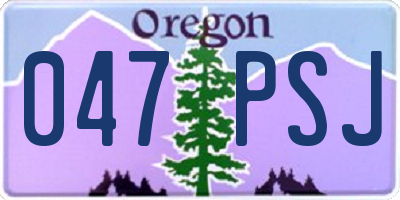 OR license plate 047PSJ