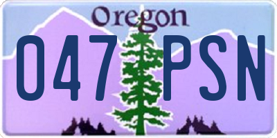 OR license plate 047PSN