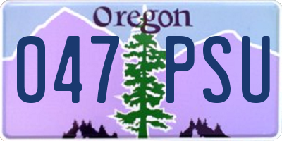 OR license plate 047PSU