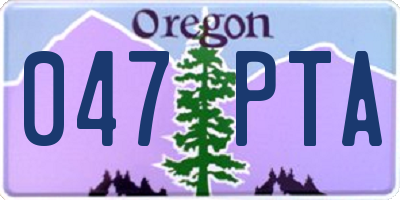 OR license plate 047PTA