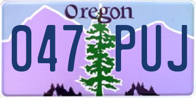OR license plate 047PUJ