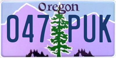 OR license plate 047PUK