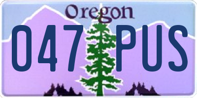 OR license plate 047PUS