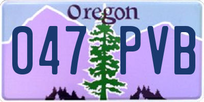 OR license plate 047PVB