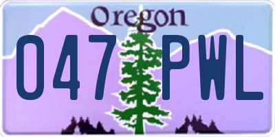 OR license plate 047PWL