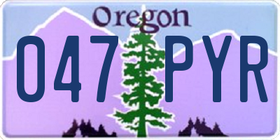 OR license plate 047PYR