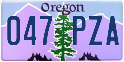 OR license plate 047PZA