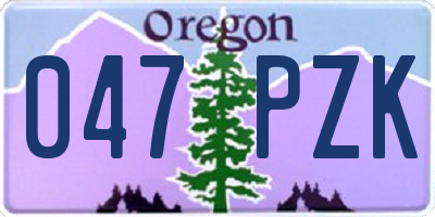 OR license plate 047PZK