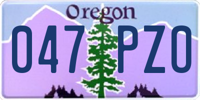 OR license plate 047PZO