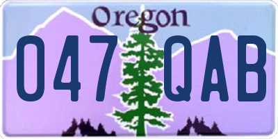 OR license plate 047QAB