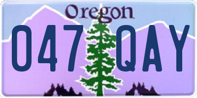 OR license plate 047QAY