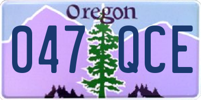 OR license plate 047QCE