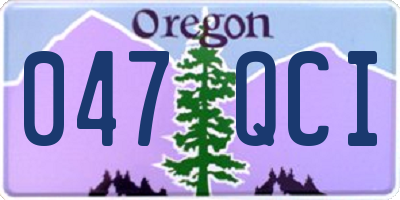 OR license plate 047QCI