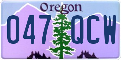 OR license plate 047QCW