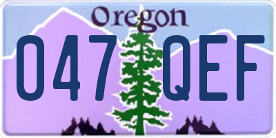 OR license plate 047QEF